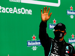 Hamilton wint GP in Portugal en pakt record, Max Verstappen weer op het podium