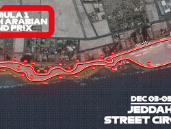 Dit is het circuit van Jeddah, het langste en snelste stratencircuit