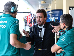 Alonso arrives at Aston Martin for his first day at work