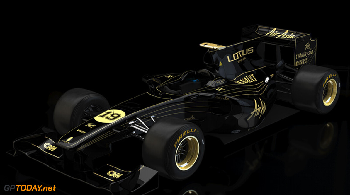 Team Lotus onthult winnende zwart-goude kleurschema