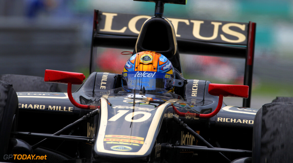 2012 GP2 Series. Round 1.
Sepang, Kuala Lumpur, Malaysia. 25th March 2012. 
Sunday Race.
Esteban Gutierrez (MEX, Lotus GP). Action.
World Copyright: Lorenzo Bellanca/GP2 Series Media Service.
Ref: Digital Image GU5G8657.jpg




