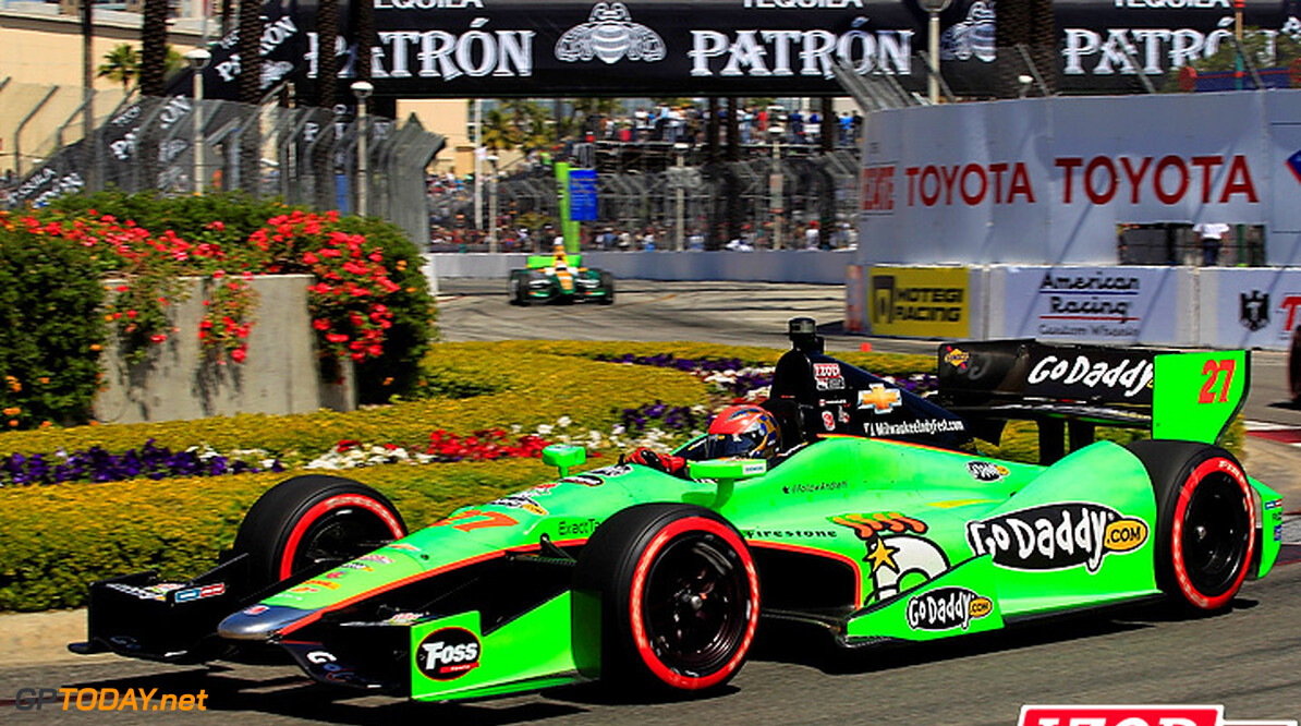 2012 IndyCar Long Beach Priority
13-15 April, 2012, Long Beach, California USA.James Hinchcliffe leads Simona De Silvestro.(c)2012, Phillip Abbott.LAT Photo USA.IMAGE COURTESY OF INDYCAR FOR EDITORIAL USAGE ONLY.  MANDATORY CREDIT: "INDYCAR/LAT USA"





James Hinchcliffe Simona De Silvestro 2012 IndyCar Long Beach