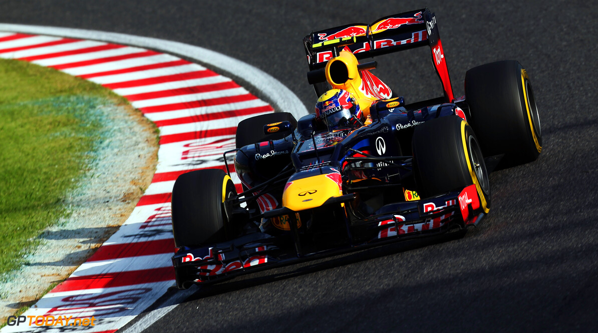 141020456KR00250_F1_Grand_P
SUZUKA, JAPAN - OCTOBER 05:  Mark Webber of Australia and Red Bull Racing drives during practice for the Japanese Formula One Grand Prix at the Suzuka Circuit on October 5, 2012 in Suzuka, Japan.  (Photo by Mark Thompson/Getty Images) *** Local Caption *** Mark Webber
F1 Grand Prix of Japan - Practice
Mark Thompson
Suzuka
Japan

Formula One Racing