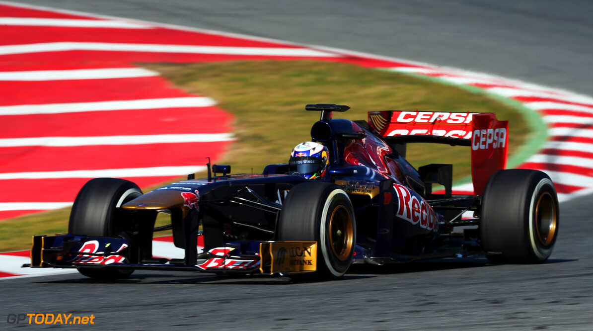 160867068KR00065_F1_Testing
MONTMELO, SPAIN - FEBRUARY 20:  Daniel Ricciardo of Australia and Scuderia Toro Rosso drives during day two of Formula One winter test at the Circuit de Catalunya on February 20, 2013 in Montmelo, Spain.  (Photo by Mark Thompson/Getty Images) *** Local Caption *** Daniel Ricciardo
F1 Testing in Barcelona - Day Two
Mark Thompson
Montmelo
Spain

Formula One Racing Barcelona