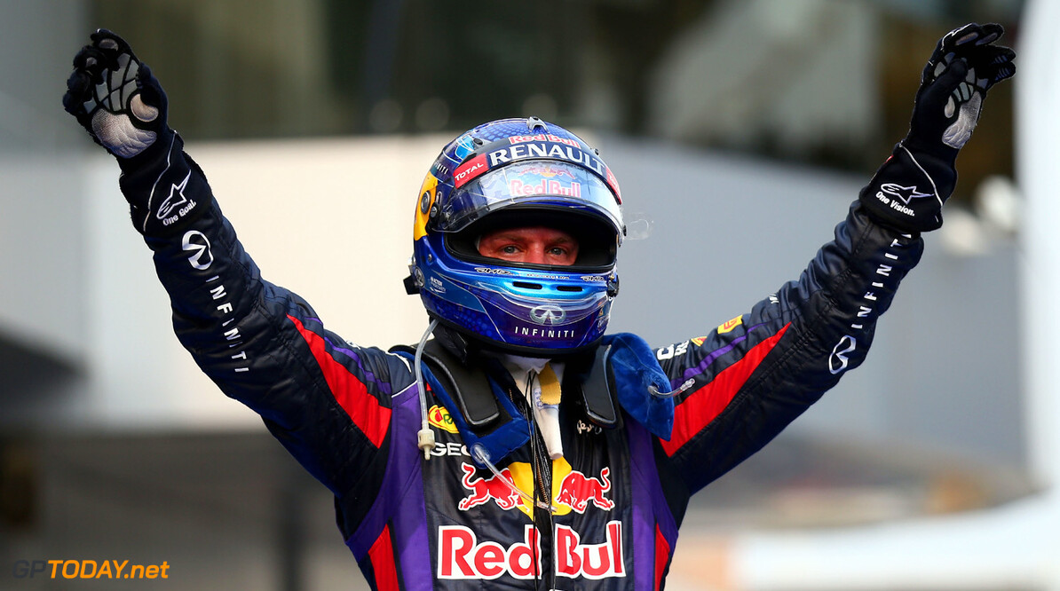 163375697KR00067_F1_Grand_P
KUALA LUMPUR, MALAYSIA - MARCH 24:  Sebastian Vettel of Germany and Infiniti Red Bull Racing celebrates in parc ferme after winning the Malaysian Formula One Grand Prix at the Sepang Circuit on March 24, 2013 in Kuala Lumpur, Malaysia.  (Photo by Clive Mason/Getty Images) *** Local Caption *** Sebastian Vettel
F1 Grand Prix of Malaysia
Clive Mason
Kuala Lumpur
Malaysia

Formula One Racing Malaysia F1 Grand Prix Malaysian Formula One Grand Pri Formula One Grand Prix formula 1 Auto Racing