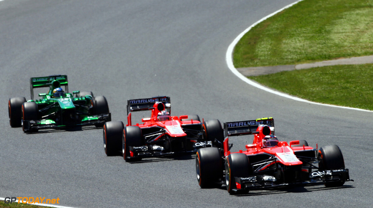 Formula One World Championship
Max Chilton (GBR) Marussia F1 Team MR02 leads Jules Bianchi (FRA) Marussia F1 Team MR02 and Charles Pic (FRA) Caterham CT03.

12.05.2013. Formula 1 World Championship, Rd 5, Spanish Grand Prix, Barcelona, Spain, Race Day
Motor Racing - Formula One World Championship - Spanish Grand Prix - Race Day - Barcelona, Spain
Marussia F1 Team
Barcelona
Spain

Formel1 Formel F1 Formula 1 Formula1 GP Grand Prix one Circuit de Catalunya May Spanish Spain Montmelo 12 12 5 05 2013 Sunday Action Track