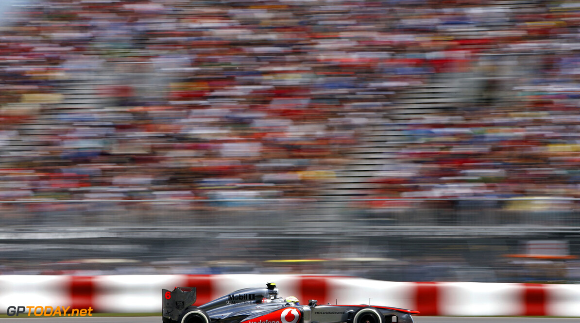 Sergio Perez in action