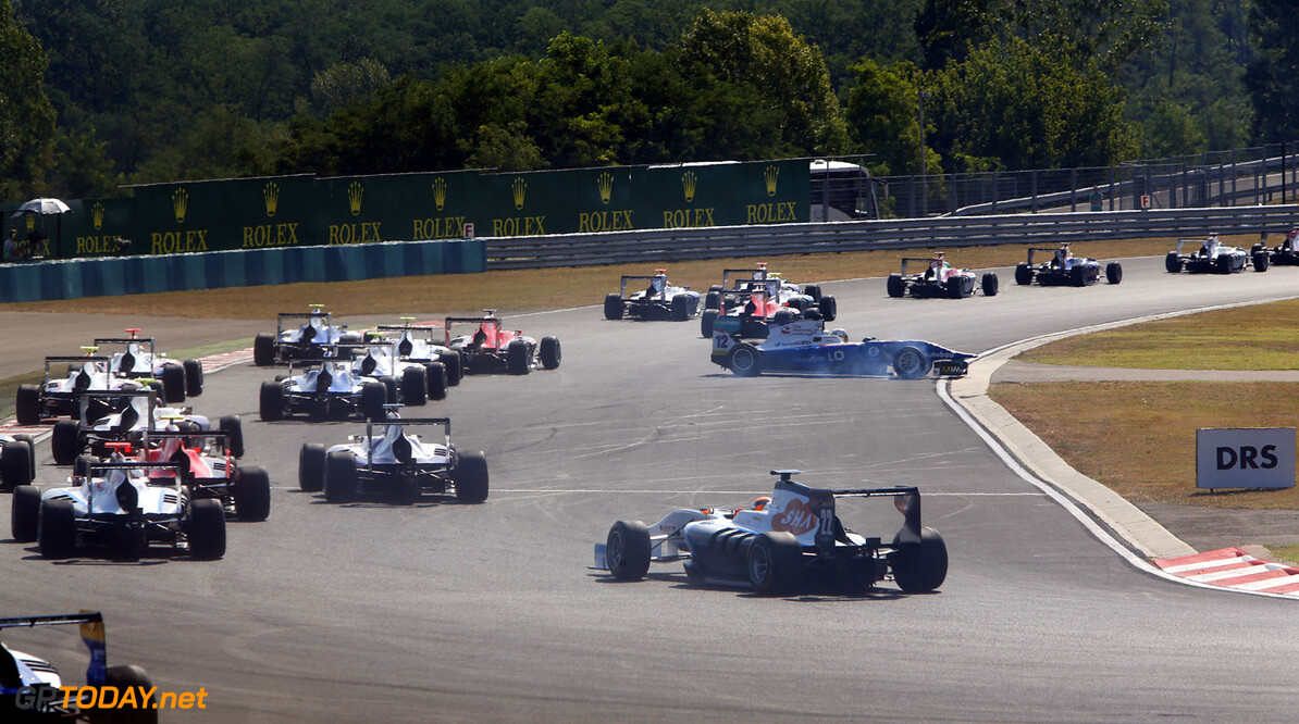 2013 GP3 Series. Round 5. 
Hungaroring, Budapest, Hungary. 28th July 2013. 
Sunday Race.
Race start. Action. 
World Copyright: Alastair Staley/GP3 Media Service 
Ref: _R6T5494