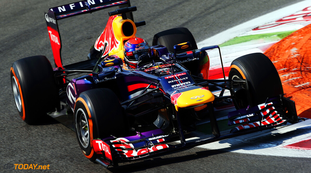 166987861GI00042_F1_Grand_P
MONZA, ITALY - SEPTEMBER 07:  Sebastian Vettel of Germany and Infiniti Red Bull Racing drives during the final practice session prior to qualifying for the Italian Formula One Grand Prix at Autodromo di Monza on September 7, 2013 in Monza, Italy.  (Photo by Mark Thompson/Getty Images) *** Local Caption *** Sebastian Vettel
F1 Grand Prix of Italy - Qualifying
Mark Thompson
Monza
Italy