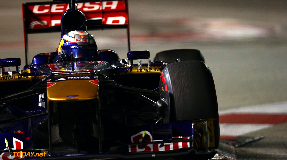 SINGAPORE - SEPTEMBER 20:  Jean-Eric Vergne of France and Scuderia Toro Rosso drives during practice for the Singapore Formula One Grand Prix at Marina Bay Street Circuit on September 20, 2013 in Singapore, Singapore.  (Photo by Clive Mason/Getty Images) *** Local Caption *** Daniel Ricciardo
F1 Grand Prix of Singapore - Practice
Clive Mason
Singapore
Singapore