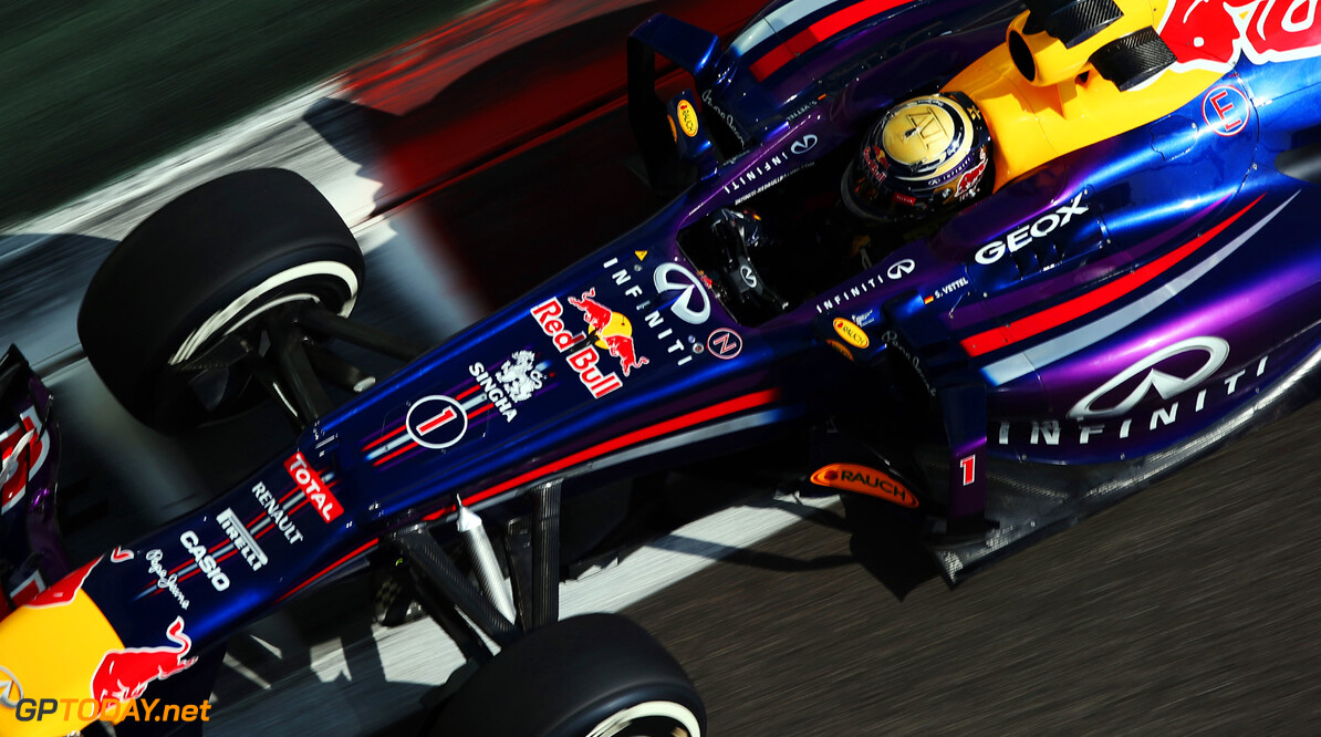 166989337XX00025_F1_Grand_P
ABU DHABI, UNITED ARAB EMIRATES - NOVEMBER 02:  Sebastian Vettel of Germany and Infiniti Red Bull Racing drives during the final practice session prior to qualifying for the Abu Dhabi Formula One Grand Prix at the Yas Marina Circuit on November 2, 2013 in Abu Dhabi, United Arab Emirates.  (Photo by Mark Thompson/Getty Images) *** Local Caption *** Sebastian Vettel
F1 Grand Prix of Abu Dhabi - Qualifying
Mark Thompson
Abu Dhabi
United Arab Emirates