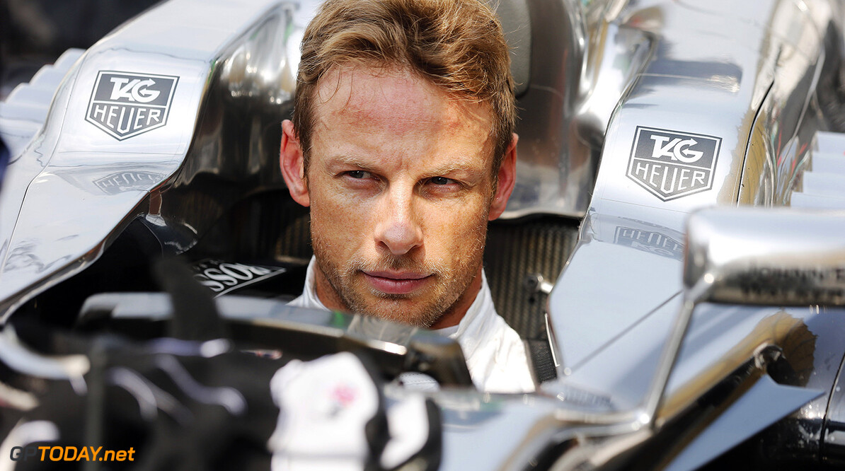 Jenson Button in his car.