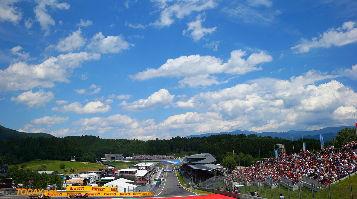 SPIELBERG, AUSTRIA - JUNE 22:  A general view of the track during the Austrian Formula One Grand Prix at Red Bull Ring on June 22, 2014 in Spielberg, Austria.  (Photo by Mark Thompson/Getty Images)
F1 Grand Prix of Austria
Mark Thompson
Spielberg
Austria

Formula One Racing formula 1 Auto Racing Formula One Grand Prix Austrian A1 Ring