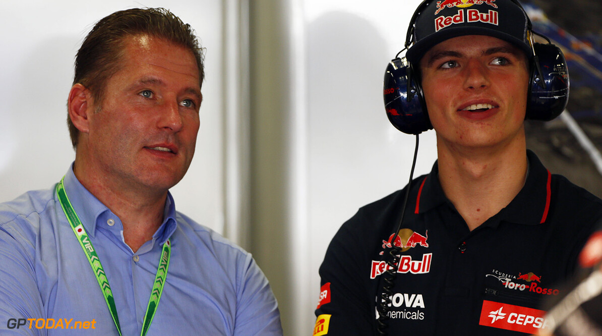 2014 Formula One Japanese Grand Prix
Suzuka International Racing Course, Mie Prefecture, Japan. 2nd -5th October 2014.
Jos and Max Verstappen, Toro Rosso STR9 Renault, Portrait, 
World Copyright: (C) Andrew Hone Photographer 2014.
Ref:  _ONZ0323

Andrew Hone
Suzuka
Japan

2014 Formula One F1 Japanese Grand Prix Suzuka Suzuka International Racing Course Mie Prefecture Japan