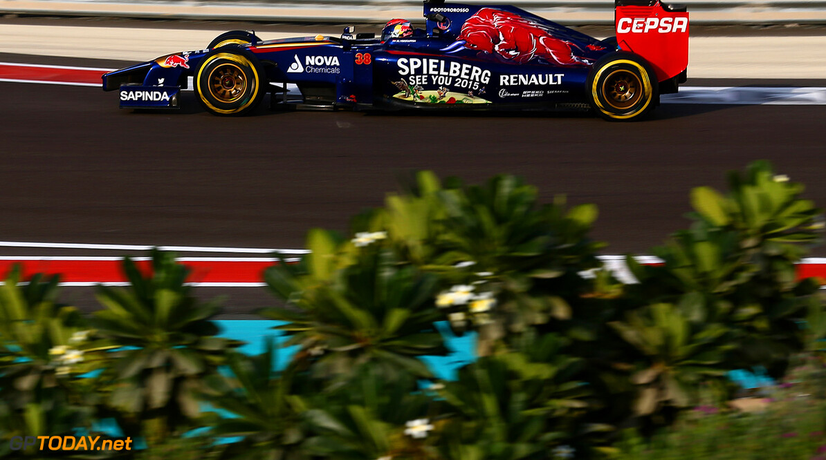 ABU DHABI, UNITED ARAB EMIRATES - NOVEMBER 25:  Max Verstappen of Netherlands and Scuderia Toro Rosso drives during day one of Formula One testing at Yas Marina Circuit on November 25, 2014 in Abu Dhabi, United Arab Emirates.  (Photo by Dan Istitene/Getty Images) *** Local Caption *** Max Verstappen
F1 Testing In Abu Dhabi - Day One
Dan Istitene
Abu Dhabi
United Arab Emirates

Formula One Racing