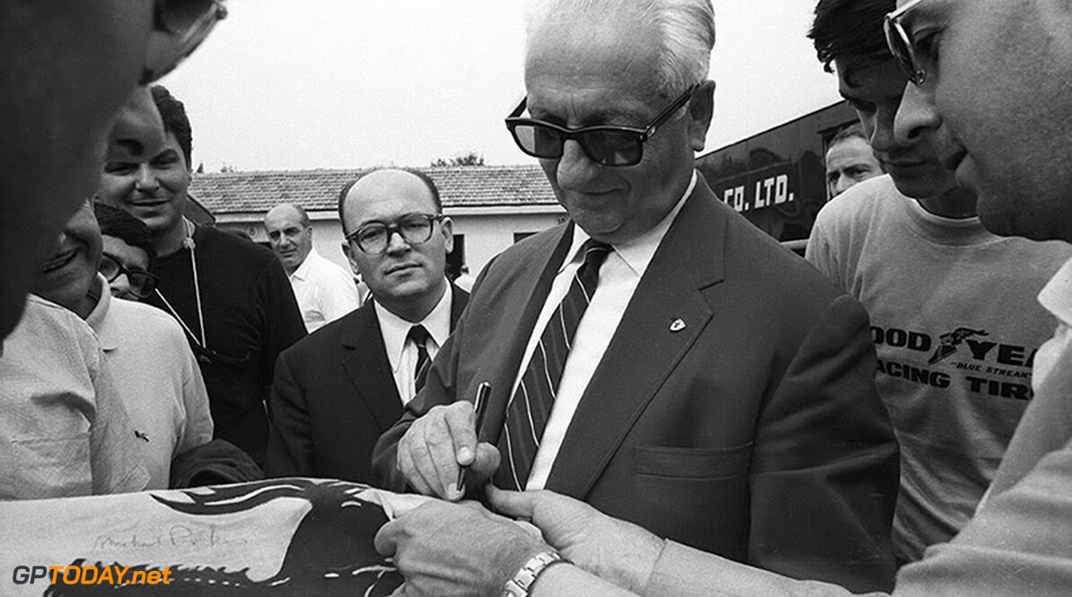 In Monza 1966, 'Il Commendatore' Enzo Ferrari gives autographs to waiting fans

Rainer W. Schlegelmilch
