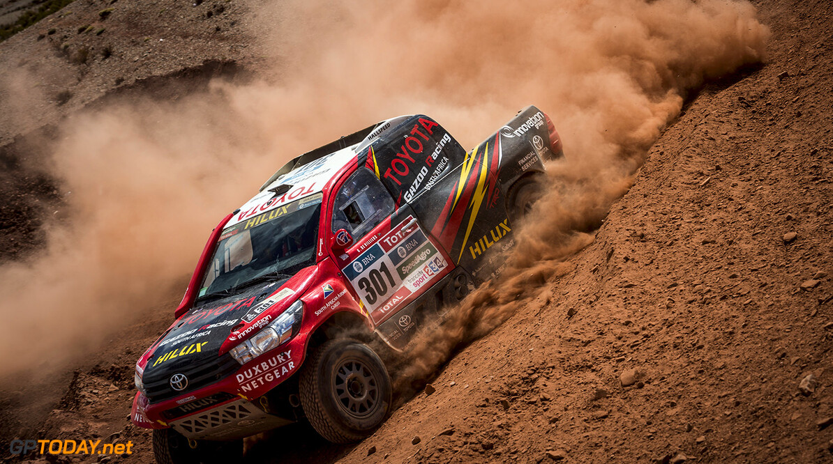 Giniel De Villiers (ZAF) of Toyota Gazoo Racing South Africa races during stage 07 of Rally Dakar 2016 from Uyuni, Bolivia to Salta, Argentina on January 9, 2016 // Marcelo Maragni/Red Bull Content Pool // P-20160109-00094 // Usage for editorial use only // Please go to www.redbullcontentpool.com for further information. // 
Giniel de Villiers


Argentina

P-20160109-00094
