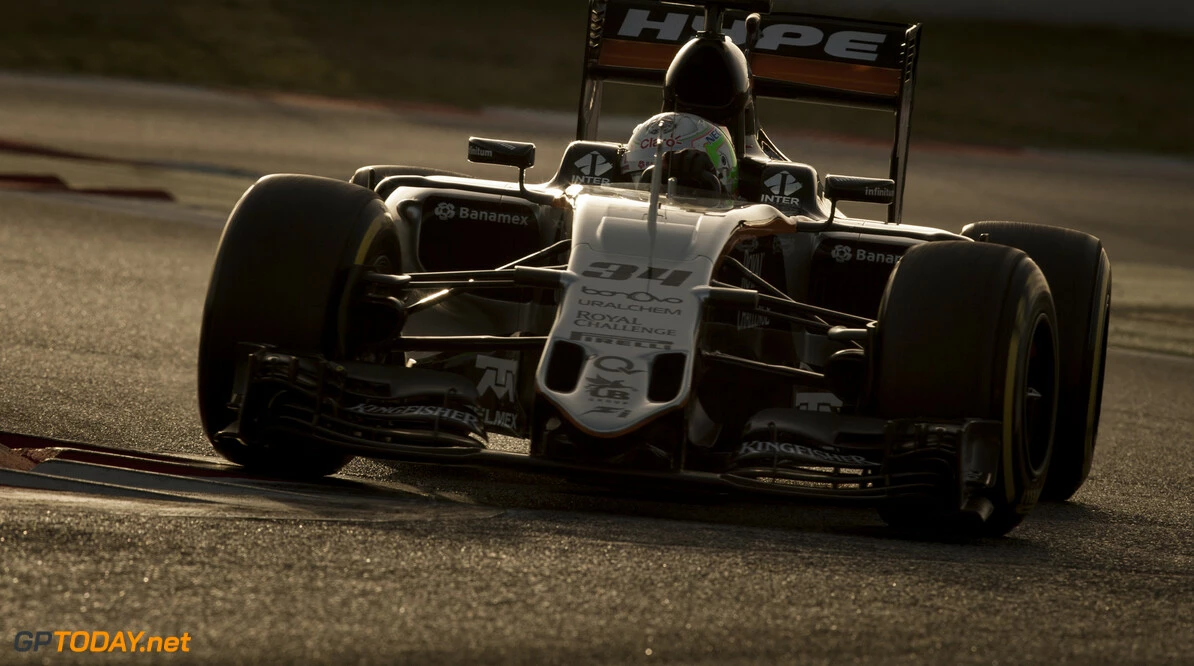 160222RF21415
BARCELONA, SPAIN - 22 FEBRUARY 2016: Sahara Force India F1 Team test and reserve driver #34 Alfonso Celis jr (MEX) during day 1 of Formula 1's Pre-Season Test at Circuit de Barcelona-Catalunya.
Formula 1's Pre-Season Test
Ronald Fleurbaaij
Barcelona
Spain

Sport Sports Autosport Motorsports Auto Car Racewagen Race Car Formule 1 Formula 1 F1 FIA Formula One World Championship Spain Spanje Circuit de Barcelona-Catalunya Pre-Season Test