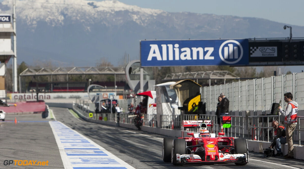 160301RF14994
BARCELONA, SPAIN - 1 MARCH 2016: #7 Kimi Raikkonen (FIN), Scuderia Ferrari, during day 5 of Formula 1's Pre-Season Test at Circuit de Barcelona-Catalunya.
Formula 1's Pre-Season Test
Ronald Fleurbaaij
Barcelona
Spain

Sport Sports Autosport Motorsports Auto Car Racewagen Race Car Formule 1 Formula 1 F1 FIA Formula One World Championship Spain Spanje Circuit de Barcelona-Catalunya Pre-Season Test