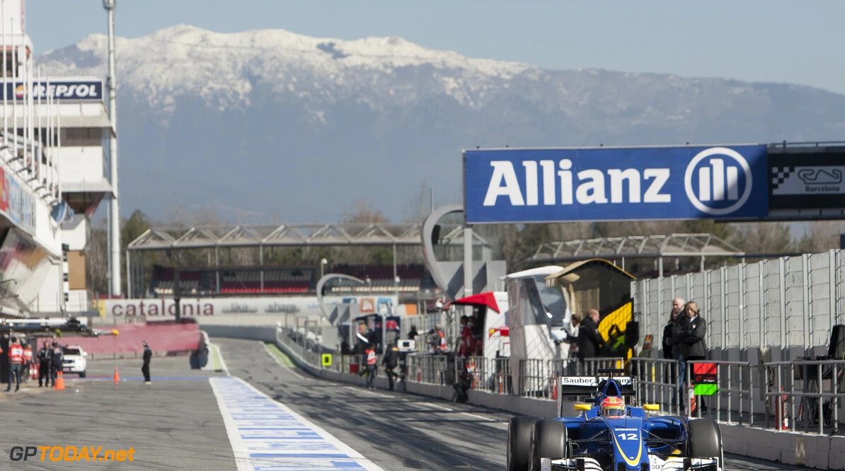 160301RF15010
BARCELONA, SPAIN - 1 MARCH 2016: #12 Felipe Nasr (BRA), Sauber F1 Team, during day 5 of Formula 1's Pre-Season Test at Circuit de Barcelona-Catalunya.
Formula 1's Pre-Season Test
Ronald Fleurbaaij
Barcelona
Spain

Sport Sports Autosport Motorsports Auto Car Racewagen Race Car Formule 1 Formula 1 F1 FIA Formula One World Championship Spain Spanje Circuit de Barcelona-Catalunya Pre-Season Test