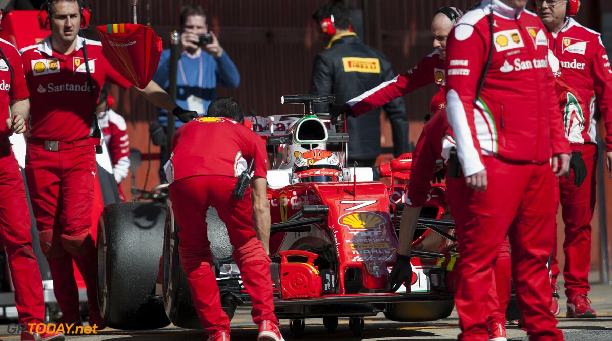 160301RF25136
BARCELONA, SPAIN - 1 MARCH 2016: #7 Kimi Raikkonen (FIN), Scuderia Ferrari, during day 5 of Formula 1's Pre-Season Test at Circuit de Barcelona-Catalunya.
Formula 1's Pre-Season Test
Ronald Fleurbaaij
Barcelona
Spain

Sport Sports Autosport Motorsports Auto Car Racewagen Race Car Formule 1 Formula 1 F1 FIA Formula One World Championship Spain Spanje Circuit de Barcelona-Catalunya Pre-Season Test