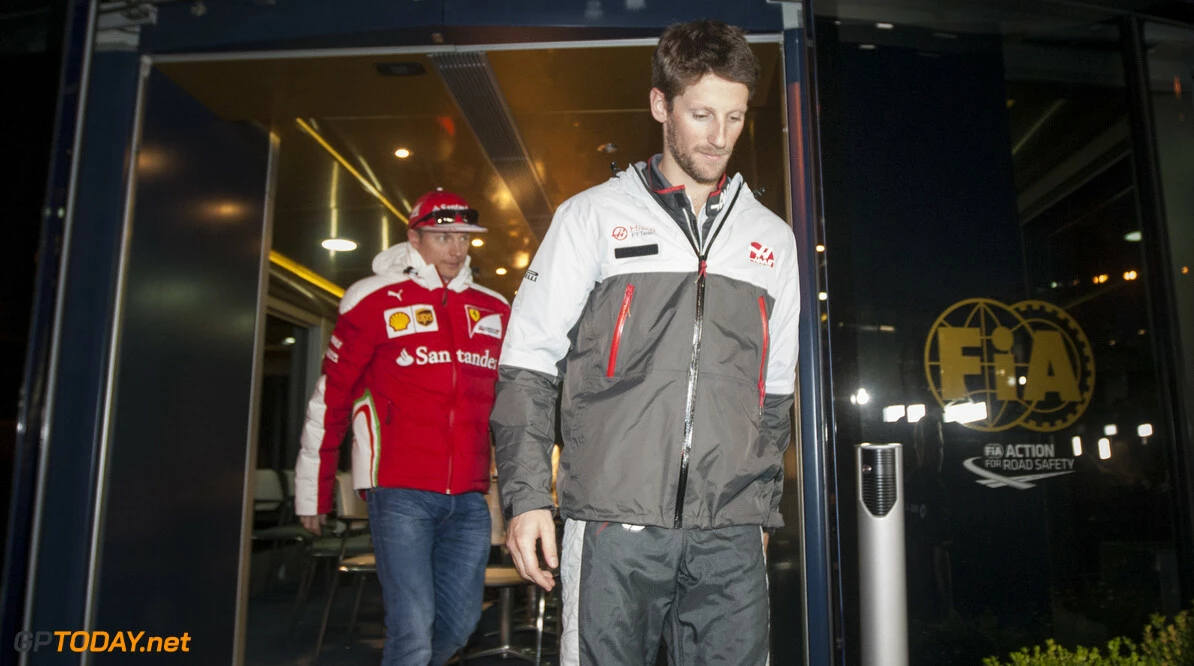160302RF26611
BARCELONA, SPAIN - 2 MARCH 2016: #8 Romain Grosjean (FRA), Haas F1 Team, (R) and #7 Kimi Raikkonen (FIN), Scuderia Ferrari, (L)during day 6 of Formula 1's Pre-Season Test at Circuit de Barcelona-Catalunya.
Formula 1's Pre-Season Test
Ronald Fleurbaaij
Barcelona
Spain

Sport Sports Autosport Motorsports Auto Car Racewagen Race Car Formule 1 Formula 1 F1 FIA Formula One World Championship Spain Spanje Circuit de Barcelona-Catalunya Pre-Season Test