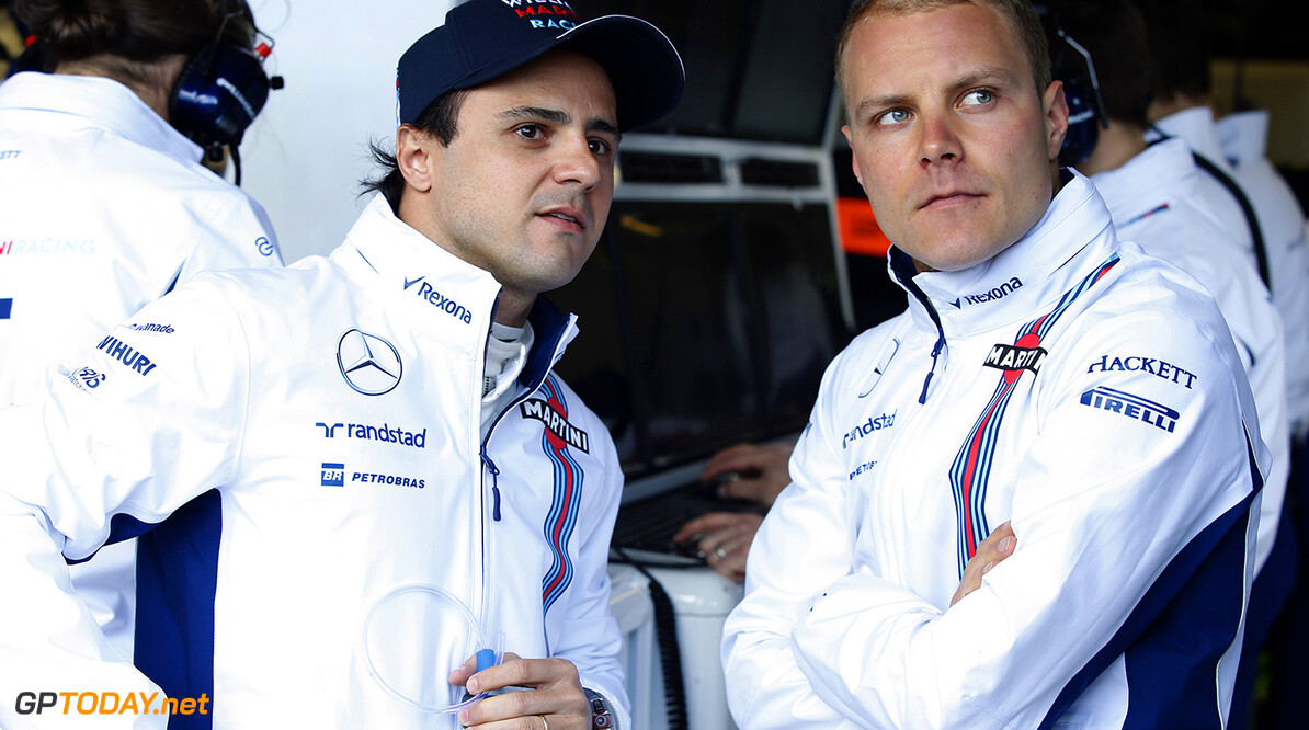 Albert Park, Melbourne, Australia.
Friday 18 March 2016.
Felipe Massa, Williams Martini Racing, with Valtteri Bottas, Williams Martini Racing.
Photo: Glenn Dunbar/Williams F1
ref: Digital Image _W2Q1758





Portrait