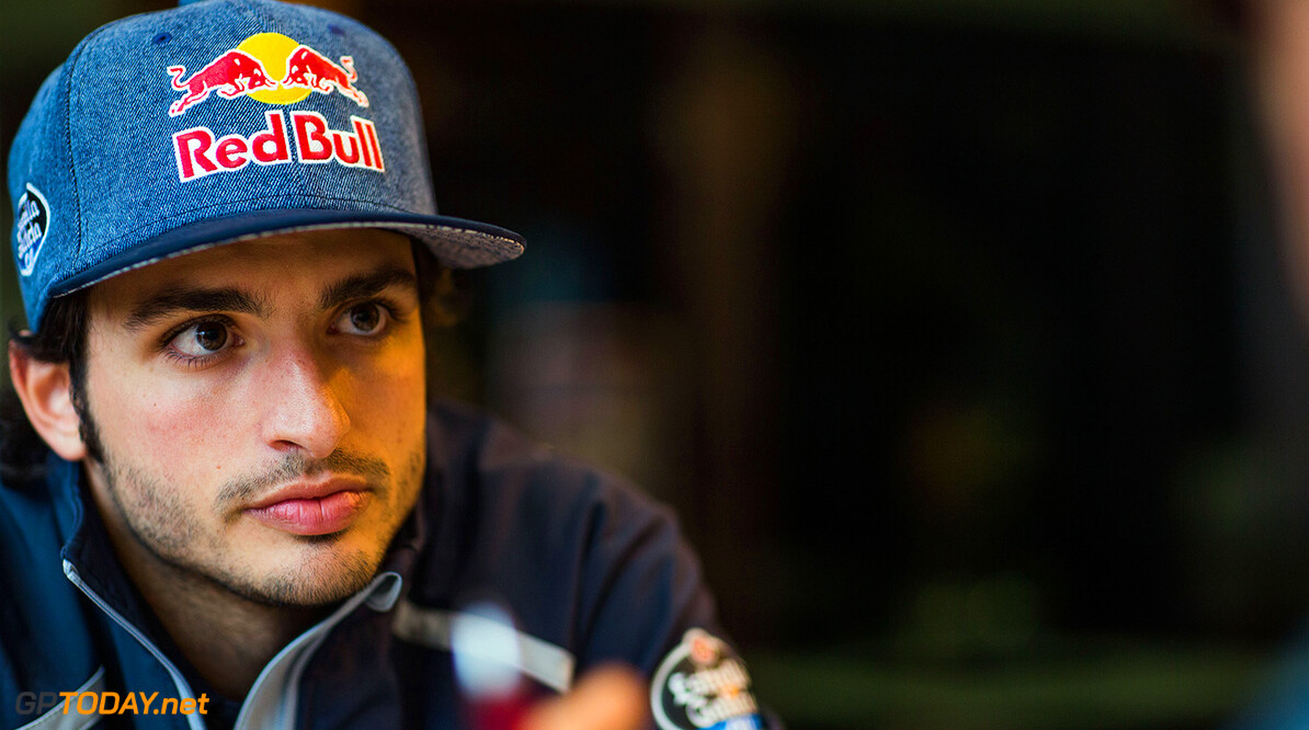 SAKHIR, BAHRAIN - MARCH 31:  Carlos Sainz of Scuderia Toro Rosso and Spain during previews ahead of the Bahrain Formula One Grand Prix at Bahrain International Circuit on March 31, 2016 in Sakhir, Bahrain.  (Photo by Peter Fox/Getty Images) // Getty Images / Red Bull Content Pool  // P-20160331-00318 // Usage for editorial use only // Please go to www.redbullcontentpool.com for further information. // 
F1 Grand Prix of Bahrain - Previews
Peter Fox
As Sakhir
Bahrain

P-20160331-00318