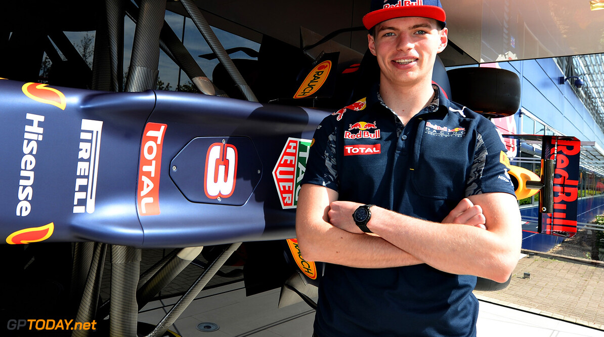 MILTON KEYNES, UNITED KINGDOM - MAY 05:  Max Verstappen of the Netherlands and Red Bull Racing next to the Red Bull Racing RB12 on May 5, 2016 at the Red Bull Racing Factory, Milton Keynes, England.  (Photo by Tony Marshall/Getty Images) // Getty Images / Red Bull Content Pool  // P-20160505-00209 // Usage for editorial use only // Please go to www.redbullcontentpool.com for further information. // 
Max Verstappen at Red Bull Racing Factory
Tony Marshall

Spain

P-20160505-00209