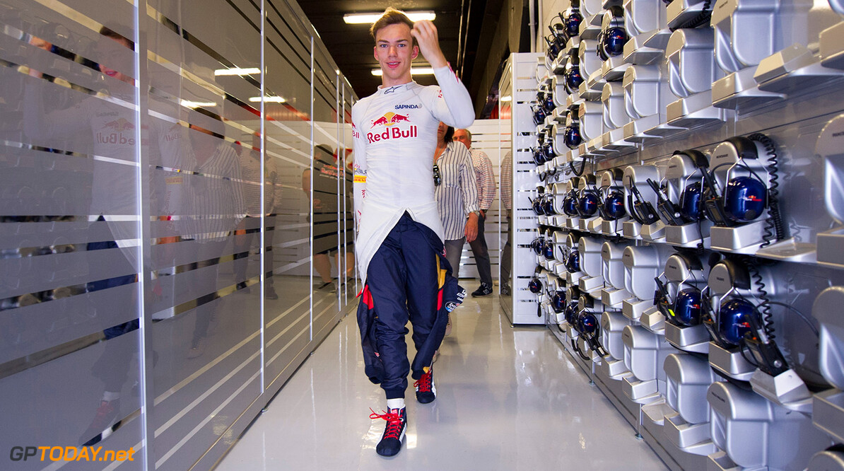 MONTMELO, SPAIN - MAY 17:  Pierre Gasly of France leaves the garage after driving for Scuderia Toro Rosso during day one of F1 in-season tests at Circuit de Catalunya on May 17, 2016 in Montmelo, Spain.  (Photo by Alex Caparros/Getty Images) // Getty Images / Red Bull Content Pool  // P-20160517-00342 // Usage for editorial use only // Please go to www.redbullcontentpool.com for further information. // 
F1 Testing In Barcelona
Alex Caparros

Spain

P-20160517-00342
