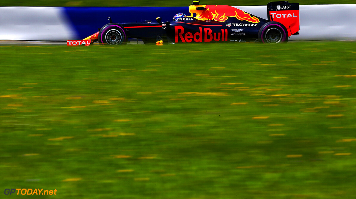 SPIELBERG, AUSTRIA - JULY 01: Max Verstappen of the Netherlands driving the (33) Red Bull Racing Red Bull-TAG Heuer RB12 TAG Heuer on track during practice for the Formula One Grand Prix of Austria at Red Bull Ring on July 1, 2016 in Spielberg, Austria.  (Photo by Dan Istitene/Getty Images) // Getty Images / Red Bull Content Pool  // P-20160701-01520 // Usage for editorial use only // Please go to www.redbullcontentpool.com for further information. // 
F1 Grand Prix of Austria - Practice
Dan Istitene
Spielberg
Germany

P-20160701-01520