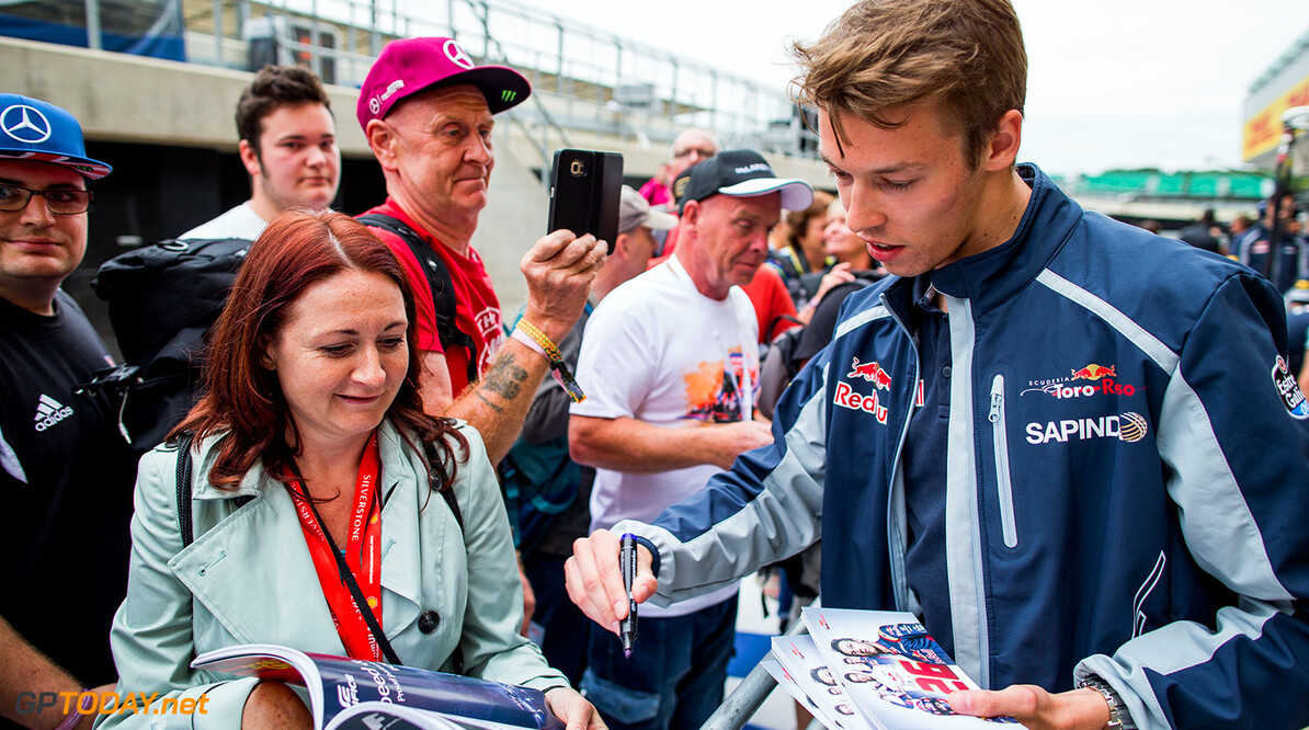 NORTHAMPTON, ENGLAND - JULY 07:  Daniil Kvyat of Scuderia Toro Rosso and Russia during previews ahead of the Formula One Grand Prix of Great Britain at Silverstone on July 7, 2016 in Northampton, England.  (Photo by Peter Fox/Getty Images) // Getty Images / Red Bull Content Pool  // P-20160707-00951 // Usage for editorial use only // Please go to www.redbullcontentpool.com for further information. // 
F1 Grand Prix of Great Britain - Previews
Peter Fox
Silverstone
United Kingdom

P-20160707-00951