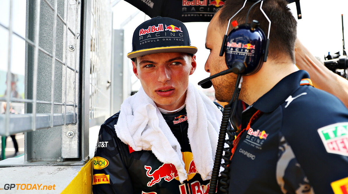 BUDAPEST, HUNGARY - JULY 24:  Max Verstappen of Netherlands and Red Bull Racing talks to race engineer Gianpiero Lambiase on the grid before the Formula One Grand Prix of Hungary at Hungaroring on July 24, 2016 in Budapest, Hungary.  (Photo by Mark Thompson/Getty Images) // Getty Images / Red Bull Content Pool  // P-20160724-00502 // Usage for editorial use only // Please go to www.redbullcontentpool.com for further information. // 
F1 Grand Prix of Hungary
Mark Thompson
Budapest
Hungary

P-20160724-00502