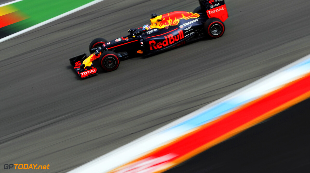 HOCKENHEIM, GERMANY - JULY 29: Daniel Ricciardo of Australia driving the (3) Red Bull Racing Red Bull-TAG Heuer RB12 TAG Heuer on track during practice for the Formula One Grand Prix of Germany at Hockenheimring on July 29, 2016 in Hockenheim, Germany.  (Photo by Mark Thompson/Getty Images) // Getty Images / Red Bull Content Pool  // P-20160729-01221 // Usage for editorial use only // Please go to www.redbullcontentpool.com for further information. // 
F1 Grand Prix of Germany - Practice
Mark Thompson
Hockenheim
Germany

P-20160729-01221