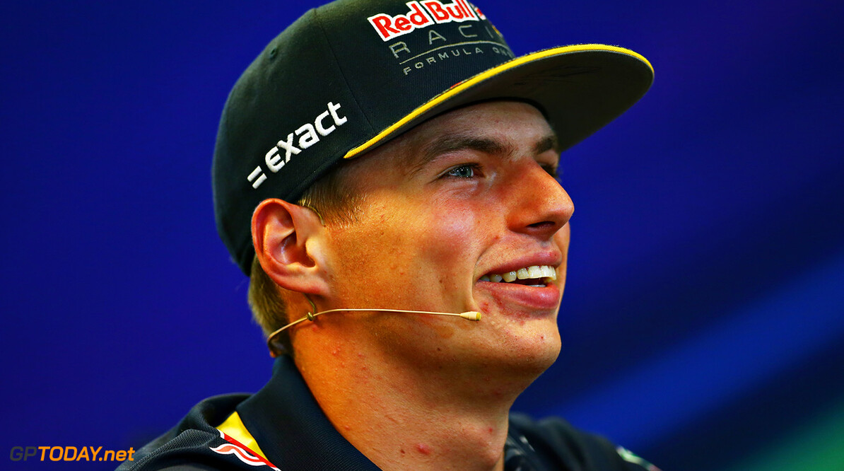 SPA, BELGIUM - AUGUST 25: Max Verstappen of Netherlands and Red Bull Racing in the Drivers Press Conference  during previews ahead of the Formula One Grand Prix of Belgium at Circuit de Spa-Francorchamps on August 25, 2016 in Spa, Belgium.  (Photo by Dan Istitene/Getty Images) // Getty Images / Red Bull Content Pool  // P-20160825-00539 // Usage for editorial use only // Please go to www.redbullcontentpool.com for further information. // 
F1 Grand Prix of Belgium - Previews
Dan Istitene
Spa
Belgium

P-20160825-00539