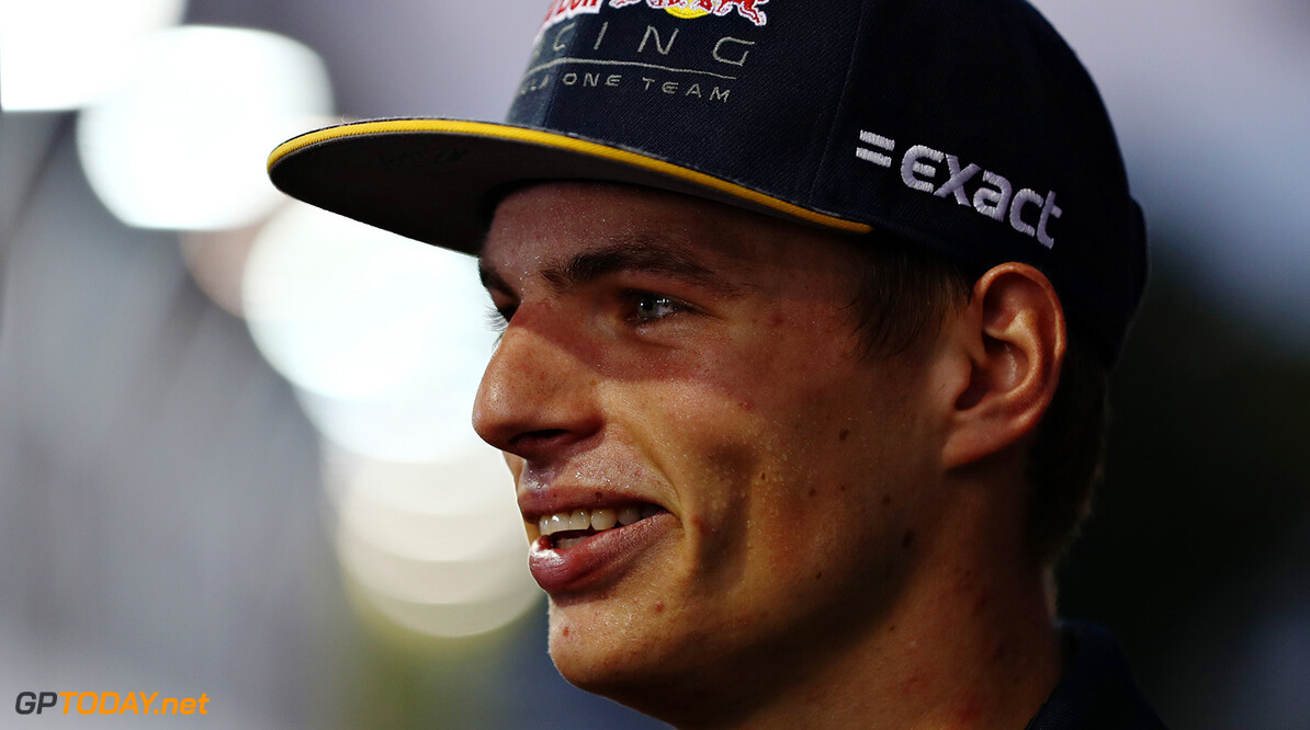SINGAPORE - SEPTEMBER 15:  Max Verstappen of Netherlands and Red Bull Racing talks to the media in the Paddock during previews ahead of the Formula One Grand Prix of Singapore at Marina Bay Street Circuit on September 15, 2016 in Singapore.  (Photo by Lars Baron/Getty Images) // Getty Images / Red Bull Content Pool  // P-20160915-00423 // Usage for editorial use only // Please go to www.redbullcontentpool.com for further information. // 
F1 Grand Prix of Singapore - Previews
Lars Baron
Singapore
Singapore

P-20160915-00423