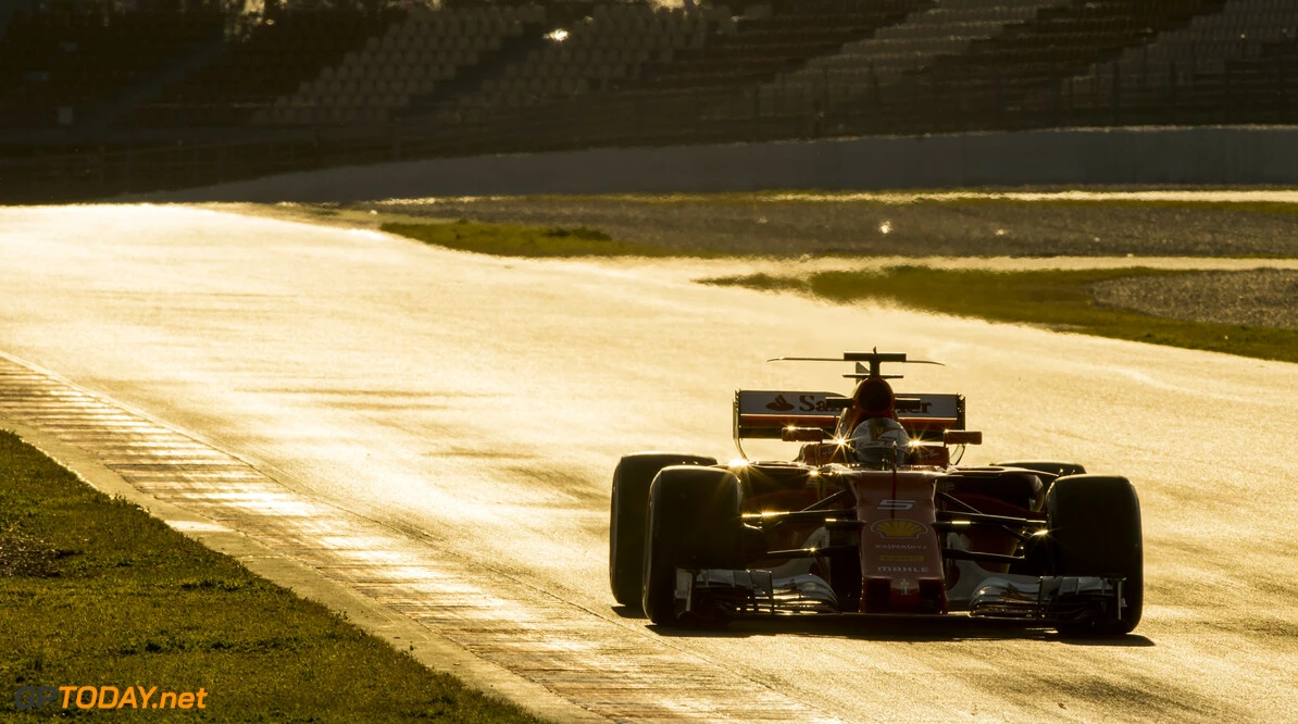 170301RF24957
Barcelona, Spain - 01 March 2017: #5 Sebastian Vettel (DEU), Scuderia Ferrari, during Formula 1 Pre-Season Testing 2017 at Circuit de Barcelona-Catalunya, Barcelona, Spain.
Formula 1 Pre-Season Testing 2017
Ronald Fleurbaaij
Barcelona
Spain

Barcelona Spain Formula 1 Pre-Season Testing 2017 Circuit de Barcelona-Catalunya Sports