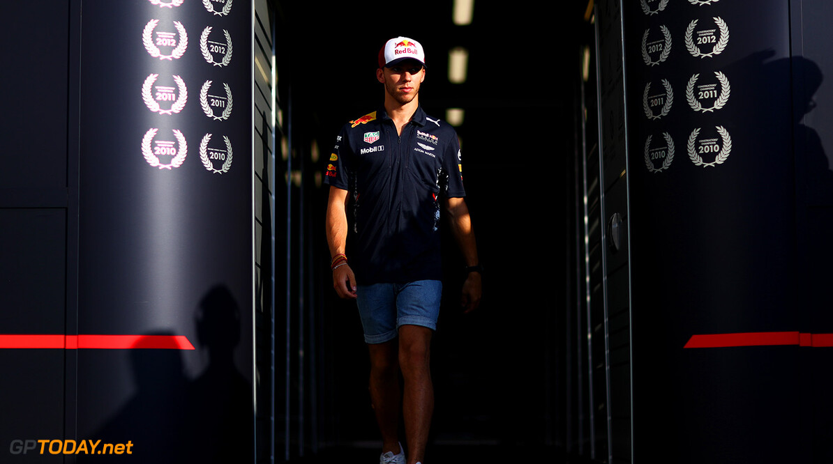 BAKU, AZERBAIJAN - JUNE 23:  Pierre Gasly walks out of the Red Bull Racing garage after practice for the European Formula One Grand Prix at Baku City Circuit on June 23, 2017 in Baku, Azerbaijan.  (Photo by Dan Istitene/Getty Images) // Getty Images / Red Bull Content Pool  // P-20170623-01767 // Usage for editorial use only // Please go to www.redbullcontentpool.com for further information. // 
European F1 Grand Prix - Practice
Dan Istitene
Baku
Azerbaijan

P-20170623-01767