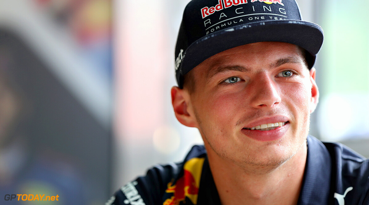 SPIELBERG, AUSTRIA - JULY 06:  Max Verstappen of Netherlands and Red Bull Racing talks to the media during previews ahead of the Formula One Grand Prix of Austria at Red Bull Ring on July 6, 2017 in Spielberg, Austria.  (Photo by Mark Thompson/Getty Images) // Getty Images / Red Bull Content Pool  // P-20170706-02354 // Usage for editorial use only // Please go to www.redbullcontentpool.com for further information. // 
F1 Grand Prix of Austria - Previews
Mark Thompson
Red Bull Ring
Austria

P-20170706-02354