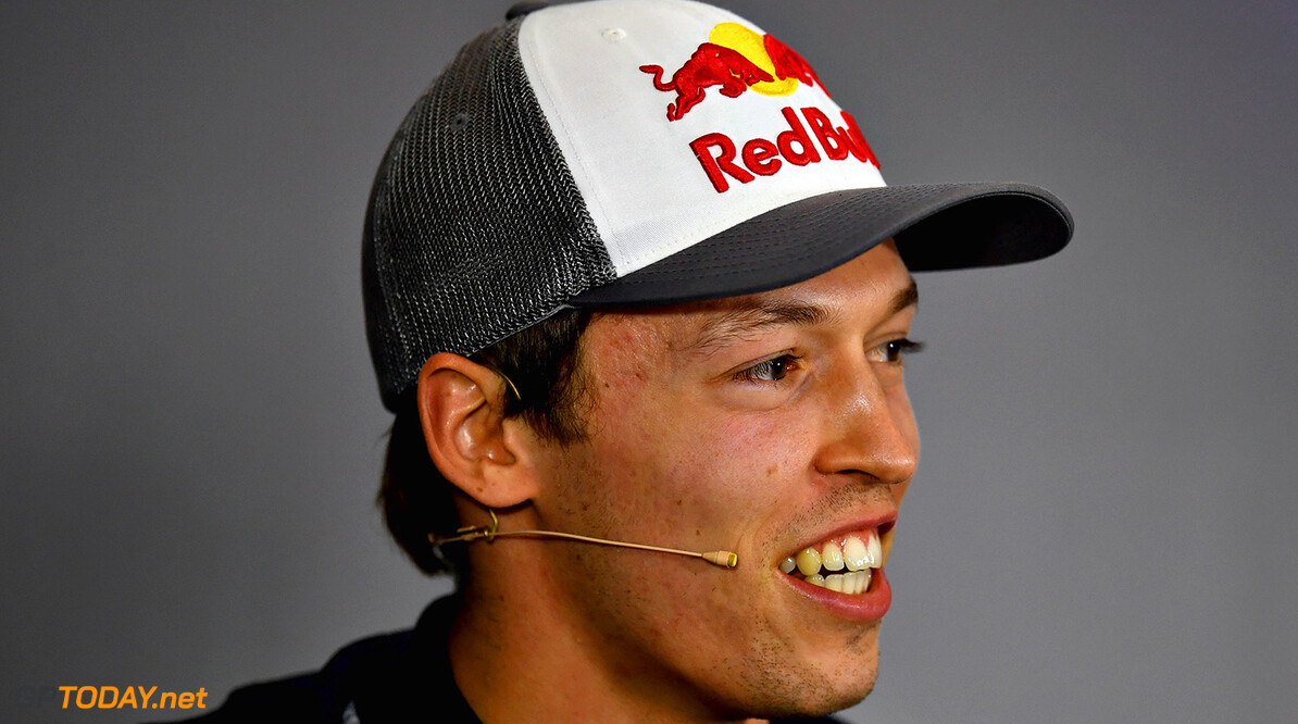 NORTHAMPTON, ENGLAND - JULY 13:  Daniil Kvyat of Russia and Scuderia Toro Rosso in the Drivers Press Conference during previews ahead of the Formula One Grand Prix of Great Britain at Silverstone on July 13, 2017 in Northampton, England.  (Photo by Dan Mullan/Getty Images) // Getty Images / Red Bull Content Pool  // P-20170713-01085 // Usage for editorial use only // Please go to www.redbullcontentpool.com for further information. // 
F1 Grand Prix of Great Britain - Previews
Dan Mullan
Silverstone
United Kingdom

P-20170713-01085
