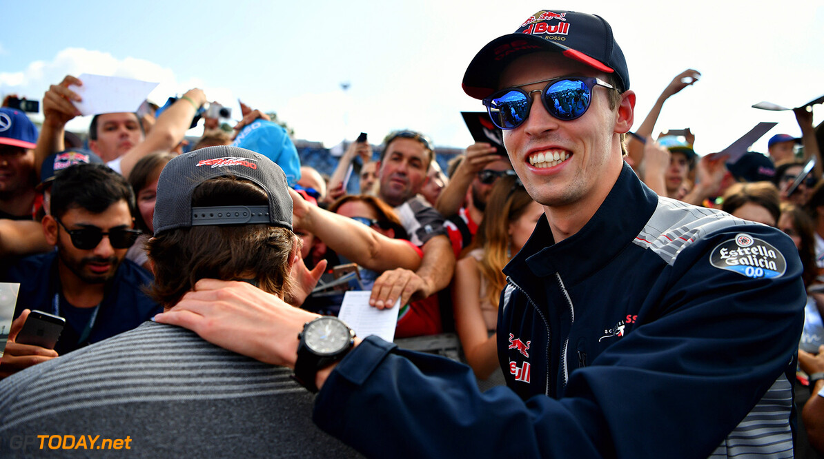 BUDAPEST, HUNGARY - JULY 27: Daniil Kvyat of Russia and Scuderia Toro Rosso at the drivers autograph signing session during previews ahead of the Formula One Grand Prix of Hungary at Hungaroring on July 27, 2017 in Budapest, Hungary.  (Photo by Dan Mullan/Getty Images) // Getty Images / Red Bull Content Pool  // P-20170727-01339 // Usage for editorial use only // Please go to www.redbullcontentpool.com for further information. // 
F1 Grand Prix of Hungary - Previews
Dan Mullan
Budapest
Hungary

P-20170727-01339
