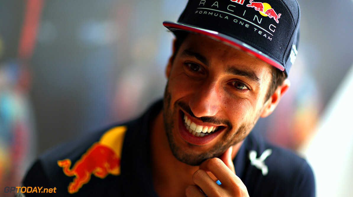 SPA, BELGIUM - AUGUST 24:  Daniel Ricciardo of Australia and Red Bull Racing talks to the media in the Red Bull Racing Energy Station during previews ahead of the Formula One Grand Prix of Belgium at Circuit de Spa-Francorchamps on August 24, 2017 in Spa, Belgium.  (Photo by Dan Istitene/Getty Images) // Getty Images / Red Bull Content Pool  // P-20170824-01253 // Usage for editorial use only // Please go to www.redbullcontentpool.com for further information. // 
F1 Grand Prix of Belgium - Previews
Dan Istitene
Spa
Belgium

P-20170824-01253