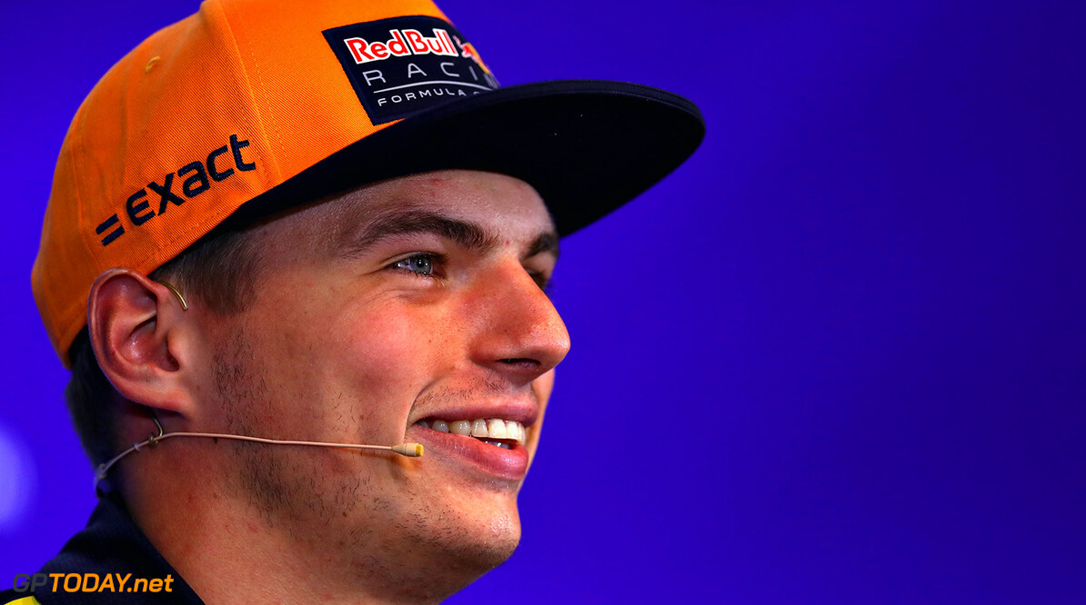 SPA, BELGIUM - AUGUST 24:  Max Verstappen of Netherlands and Red Bull Racing looks on in the Drivers Press Conference during previews ahead of the Formula One Grand Prix of Belgium at Circuit de Spa-Francorchamps on August 24, 2017 in Spa, Belgium.  (Photo by Dan Istitene/Getty Images) // Getty Images / Red Bull Content Pool  // P-20170824-00896 // Usage for editorial use only // Please go to www.redbullcontentpool.com for further information. // 
F1 Grand Prix of Belgium - Previews
Dan Istitene
Spa
Belgium

P-20170824-00896