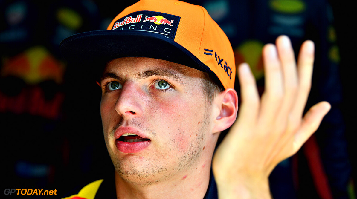 SPA, BELGIUM - AUGUST 24:  Max Verstappen of Netherlands and Red Bull Racing talks to the media in the Red Bull Racing Energy Station during previews ahead of the Formula One Grand Prix of Belgium at Circuit de Spa-Francorchamps on August 24, 2017 in Spa, Belgium.  (Photo by Dan Mullan/Getty Images) // Getty Images / Red Bull Content Pool  // P-20170824-01397 // Usage for editorial use only // Please go to www.redbullcontentpool.com for further information. // 
F1 Grand Prix of Belgium - Previews
Dan Mullan
Spa
Belgium

P-20170824-01397