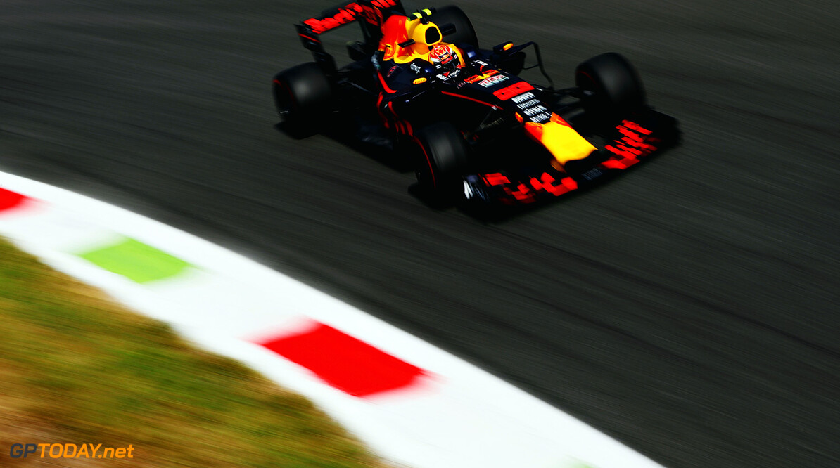MONZA, ITALY - SEPTEMBER 01: Max Verstappen of the Netherlands driving the (33) Red Bull Racing Red Bull-TAG Heuer RB13 TAG Heuer on track during practice for the Formula One Grand Prix of Italy at Autodromo di Monza on September 1, 2017 in Monza, Italy.  (Photo by Mark Thompson/Getty Images) // Getty Images / Red Bull Content Pool  // P-20170901-04250 // Usage for editorial use only // Please go to www.redbullcontentpool.com for further information. // 
F1 Grand Prix of Italy - Practice
Mark Thompson
Monza
Italy

P-20170901-04250