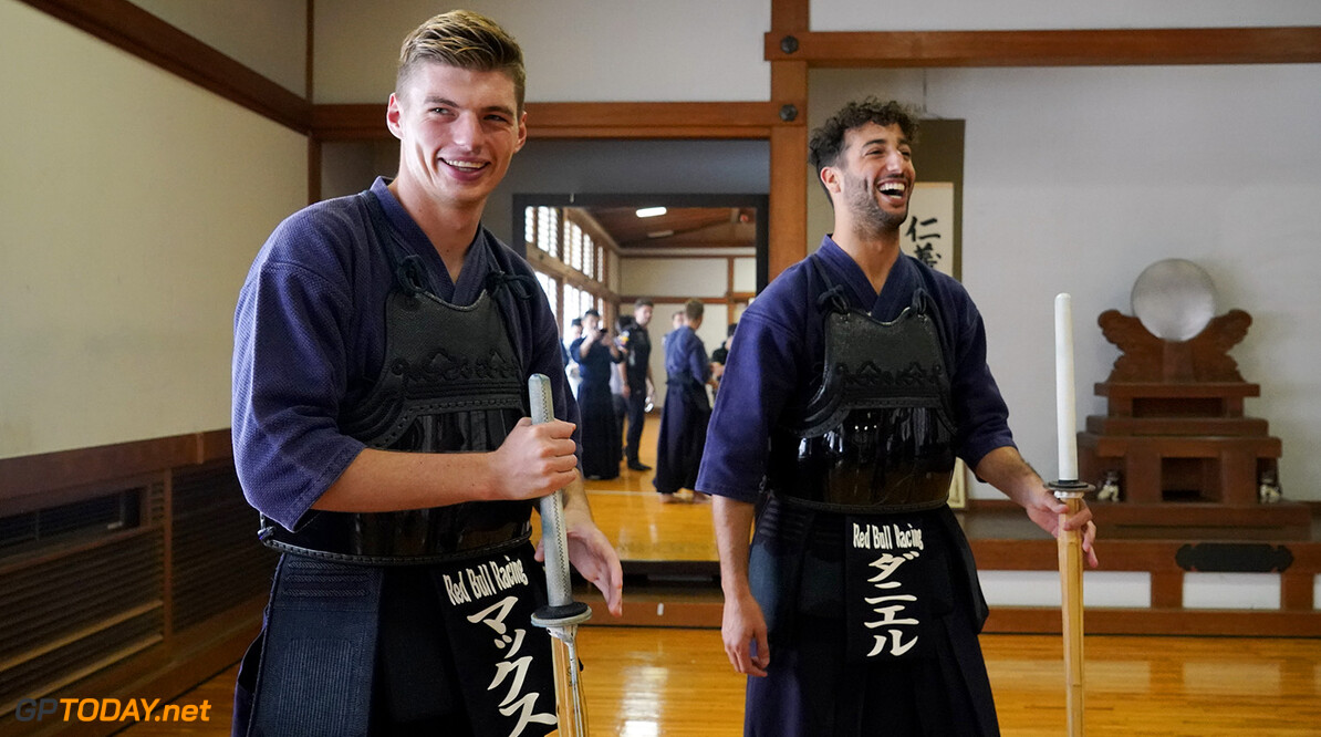 TOKYO, JAPAN - OCTOBER 03:  Max Verstappen of Netherlands and Red Bull Racing and Daniel Ricciardo of Australia and Red Bull Racing learn the martial art of kendo on October 3, 2017 in Tokyo, Japan.  (Photo by Ken Ishii/Getty Images) // Getty Images / Red Bull Content Pool  // P-20171005-00105 // Usage for editorial use only // Please go to www.redbullcontentpool.com for further information. // 
F1 Grand Prix of Japan - Previews

Suzuka
Japan

P-20171005-00105