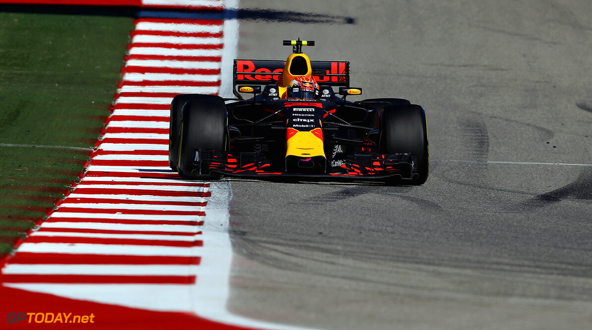 AUSTIN, TX - OCTOBER 22: Max Verstappen of the Netherlands driving the (33) Red Bull Racing Red Bull-TAG Heuer RB13 TAG Heuer on track during the United States Formula One Grand Prix at Circuit of The Americas on October 22, 2017 in Austin, Texas.  (Photo by Clive Mason/Getty Images) // Getty Images / Red Bull Content Pool  // P-20171022-01741 // Usage for editorial use only // Please go to www.redbullcontentpool.com for further information. // 
F1 Grand Prix of USA
Clive Mason
Austin
United States

P-20171022-01741