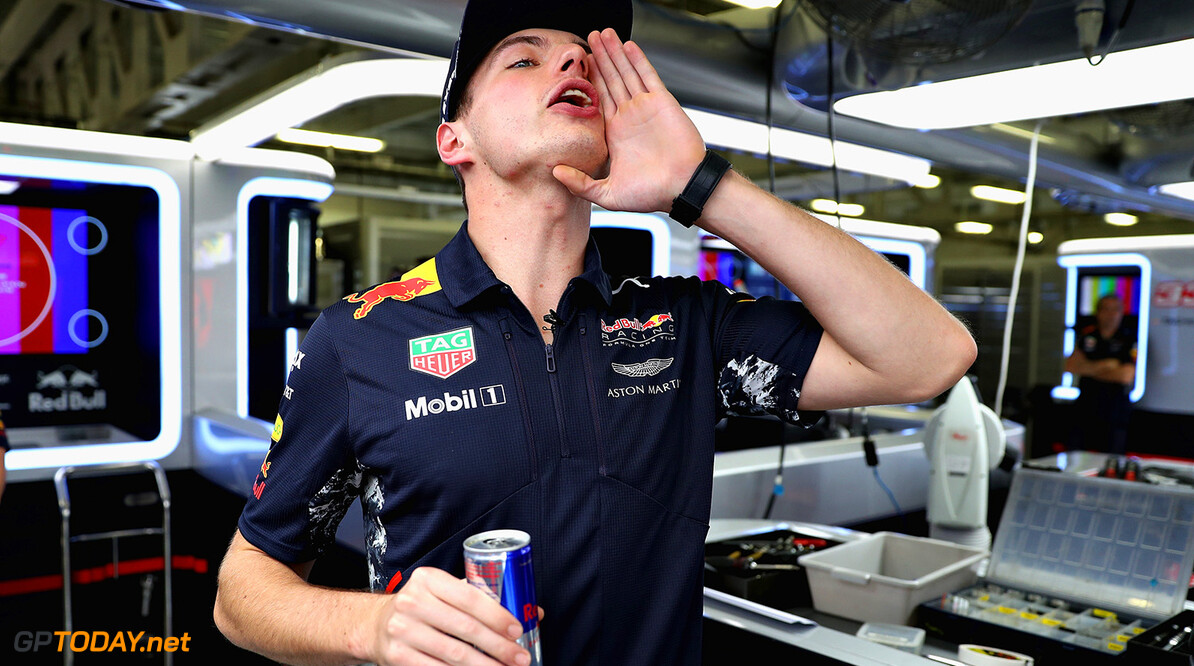 MEXICO CITY, MEXICO - OCTOBER 26:  Max Verstappen of Netherlands and Red Bull Racing in the Red Bull Racing garage during previews to the Formula One Grand Prix of Mexico at Autodromo Hermanos Rodriguez on October 26, 2017 in Mexico City, Mexico.  (Photo by Mark Thompson/Getty Images) // Getty Images / Red Bull Content Pool  // P-20171026-00992 // Usage for editorial use only // Please go to www.redbullcontentpool.com for further information. // 
F1 Grand Prix of Mexico - Previews
Mark Thompson
Mexico City
Mexico

P-20171026-00992