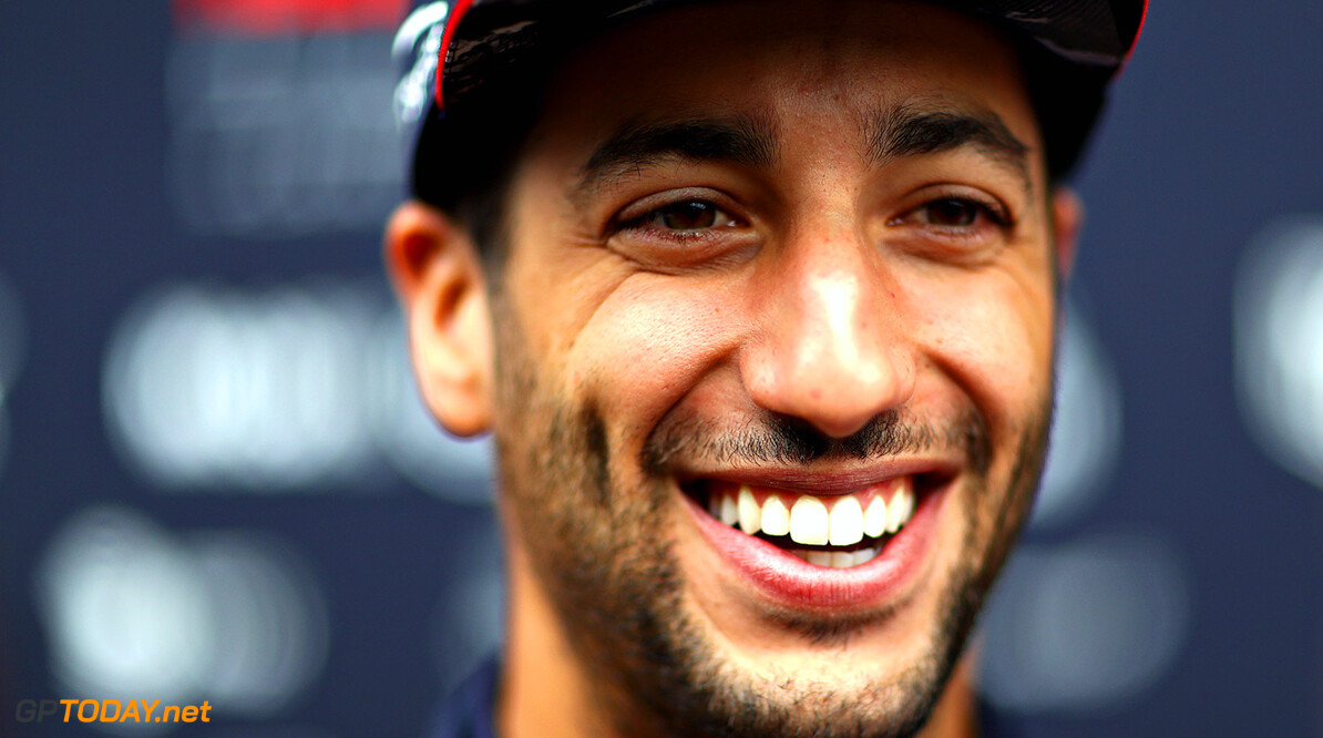 SAO PAULO, BRAZIL - NOVEMBER 09:  Daniel Ricciardo of Australia and Red Bull Racing talks in the Paddock during previews for the Formula One Grand Prix of Brazil at Autodromo Jose Carlos Pace on November 9, 2017 in Sao Paulo, Brazil.  (Photo by Dan Istitene/Getty Images) // Getty Images / Red Bull Content Pool  // P-20171109-00776 // Usage for editorial use only // Please go to www.redbullcontentpool.com for further information. // 
F1 Grand Prix of Brazil - Previews
Dan Istitene
Sao Paulo
Brazil

P-20171109-00776