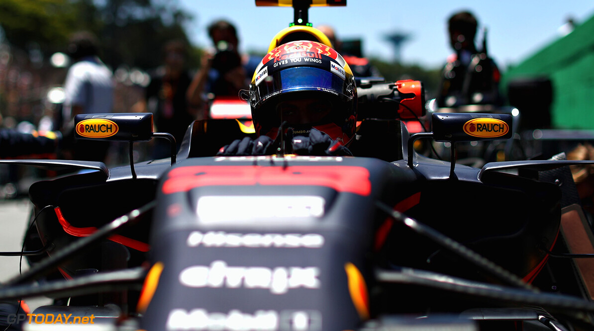 SAO PAULO, BRAZIL - NOVEMBER 12:  Max Verstappen of Netherlands and Red Bull Racing prepares to drive on the grid before the Formula One Grand Prix of Brazil at Autodromo Jose Carlos Pace on November 12, 2017 in Sao Paulo, Brazil.  (Photo by Mark Thompson/Getty Images) // Getty Images / Red Bull Content Pool  // P-20171112-00747 // Usage for editorial use only // Please go to www.redbullcontentpool.com for further information. // 
F1 Grand Prix of Brazil
Mark Thompson
Sao Paulo
Brazil

P-20171112-00747